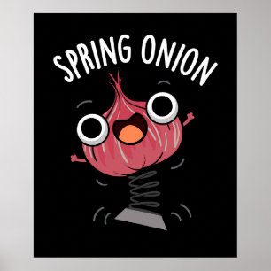 Poster Onion de printemps amusant Veggie Pun Dark BG