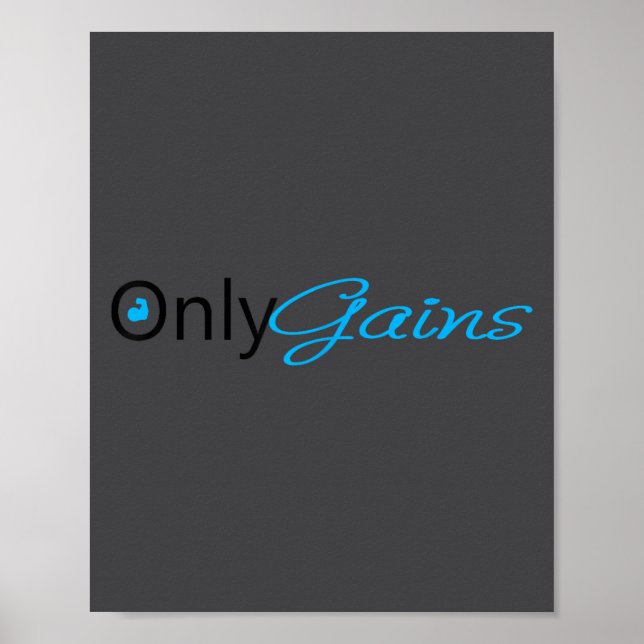 Poster Only Gains _ Funny Gym Motivation  (Devant)