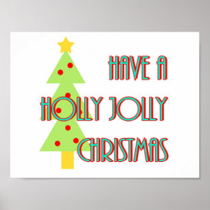 Poster ont saint jolly noël mi-siècle moderne