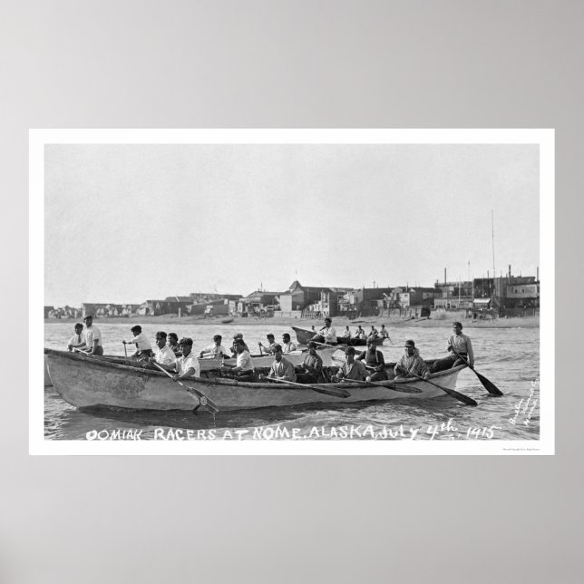 Poster Oomiak Racers Nome, Alaska 1915 (Devant)