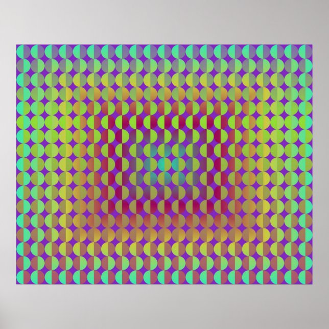 Poster Op Art Face À L'Autre Dégradé (Devant)