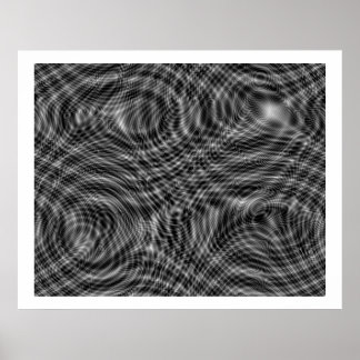 Poster Op Art Random Moire Waves 01 sans fil