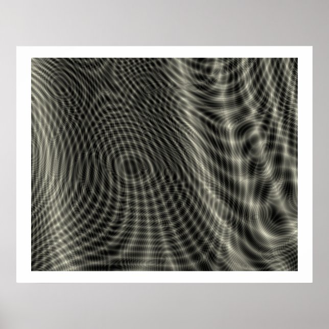 Poster Op Art Random Moire Waves 09 (Devant)