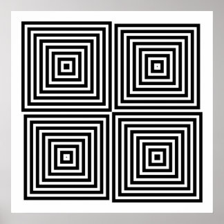 Poster Op Art Uniquement Formes Symétriques 08