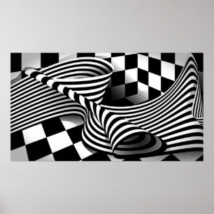 Poster Op art Wave