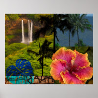 Opaeka'a Falls, Kauai Hawaiian Collage