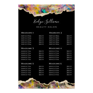 Poster Opal Design sur le tarif noir Glossy