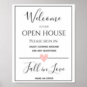 Poster Open House Real Estate Sign, Immobilier