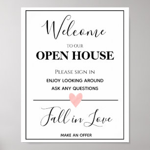 Poster Open House Real Estate Sign, Immobilier