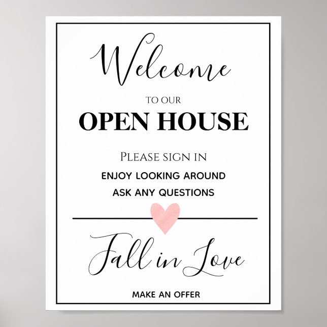 Poster Open House Real Estate Sign, Immobilier (Devant)