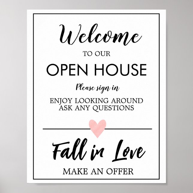 Poster Open House Real Estate Sign, Immobilier (Devant)