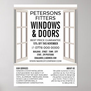 Poster Open Window Design, Window & Door Fitter Company
