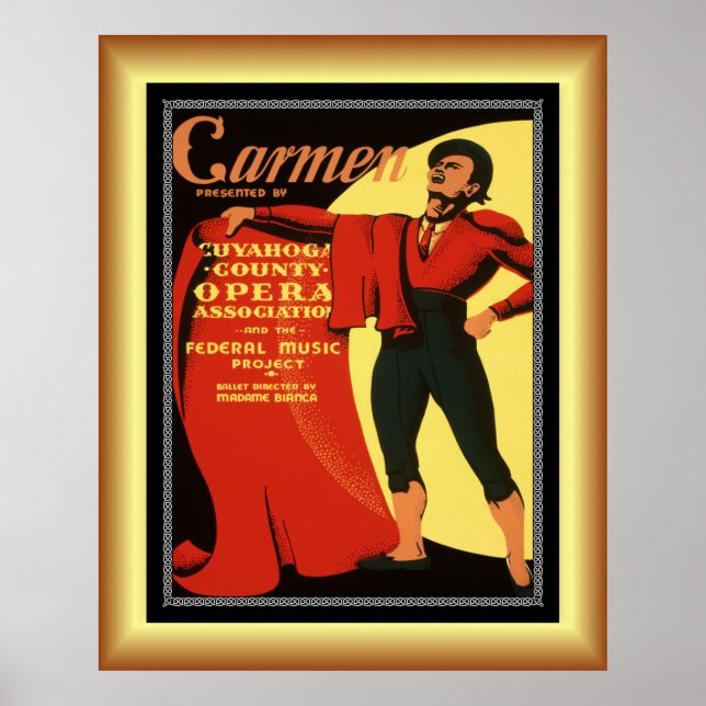 Poster Opera ~ Carmen ~ Chanson Toreador ~ 1939 ~ (Devant)