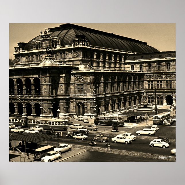 Poster Opéra de l'Opéra d'État de Vienne Autriche vintage (Devant)