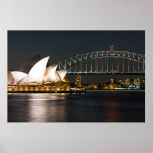 Poster Opéra de Sydney et pont du port