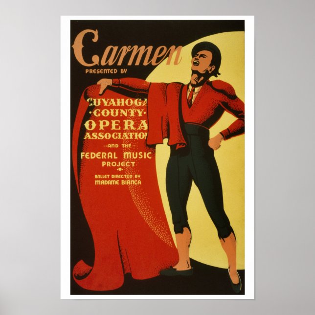 Poster Opéra et ballet vintage Carmen (Devant)