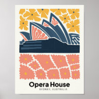 Opera House Sydney Australie voyage art floral