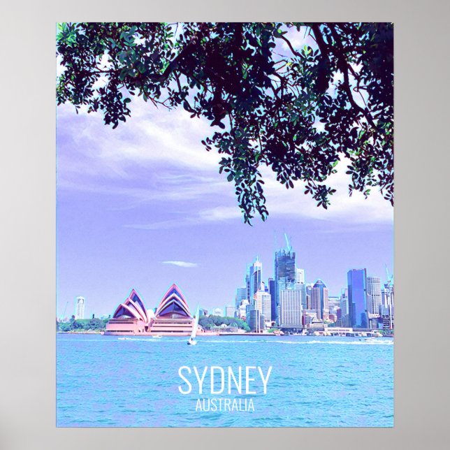 Poster Opera House Sydney Vue sur l'eau du port de Sydney (Devant)