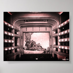 Poster Opéra Staatsoper de Vienne Autriche vintage intéri