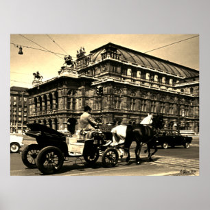 Poster Opéra Staatsoper de Vienne en Fiacre d'époque Autr