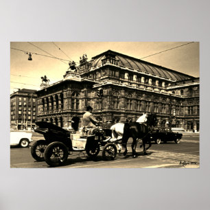 Poster Opéra Staatsoper de Vienne en Fiacre d'époque Autr