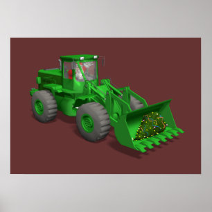 Poster Opérateur du bulldozer du Père Noël