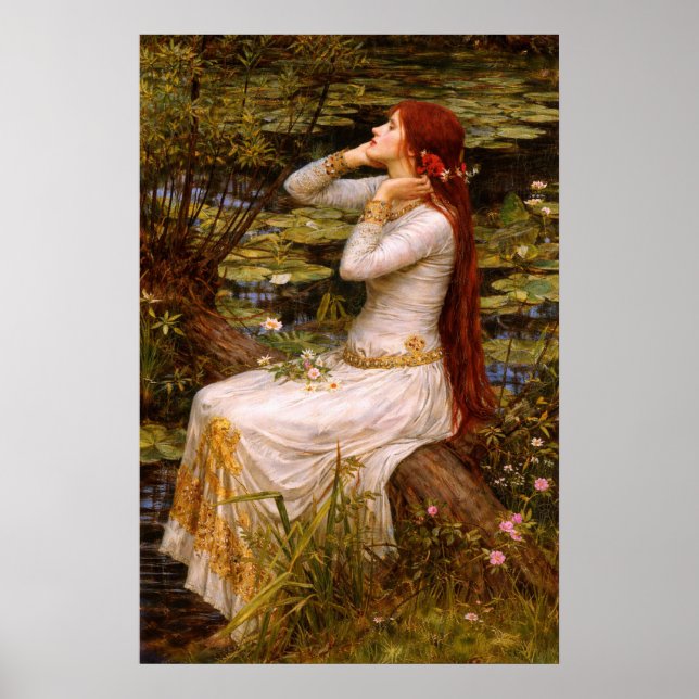 Poster Ophelia by John William Waterhouse (Devant)