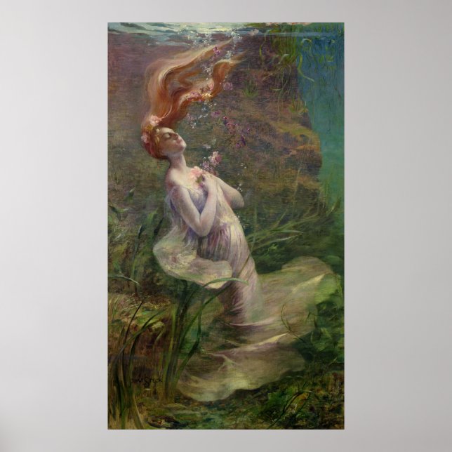 Poster Ophelia Drowning, 1895 (Devant)