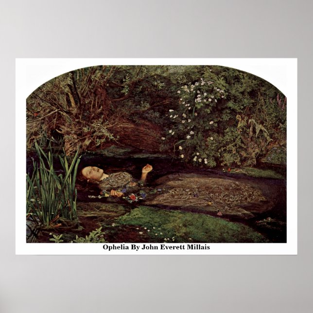 Poster Ophelia Par John Everett Millais (Devant)