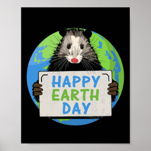 Poster Opossum Happy Jour des terres Lovers Funny Possum