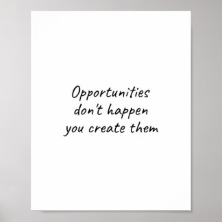 Poster Opportunités courte citation inspirante