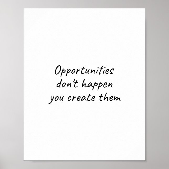 Poster Opportunités courte citation inspirante (Devant)