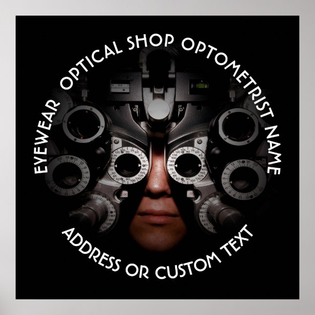 Poster Optical shop Optométrist Ophtalmologue Nom (Devant)