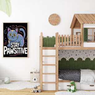 Poster Optimiste Feline Outlook