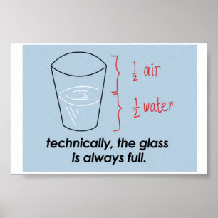 Poster Optimiste Le verre est toujours plein