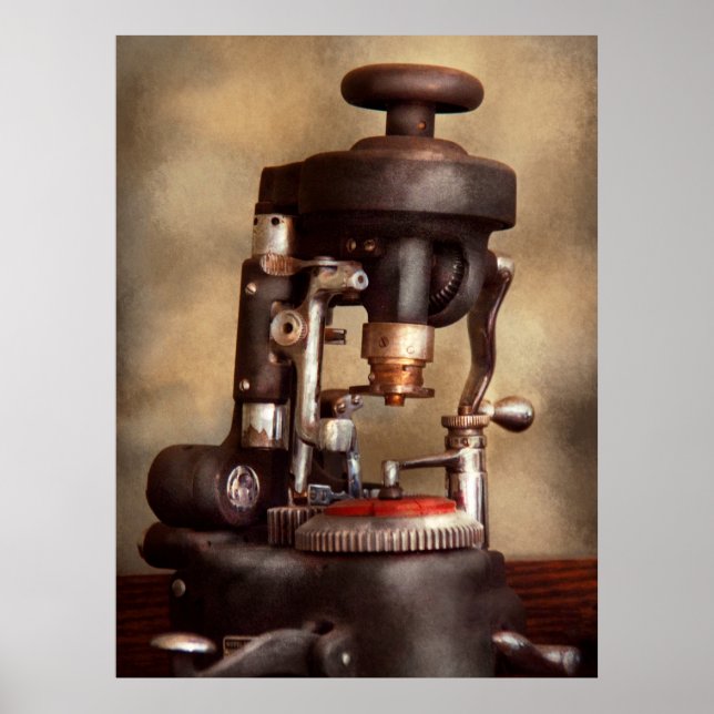 Poster Optométrie - Machine à couper les verres (Devant)