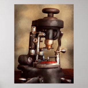 Poster Optométrie - Machine de découpe de lentilles