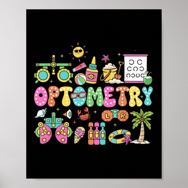 Poster Optometry Summer Vibes Ophthalmology Tech Eye Doct (Devant)