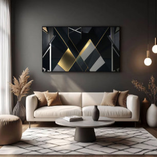 Poster Or abstrait moderne et noir