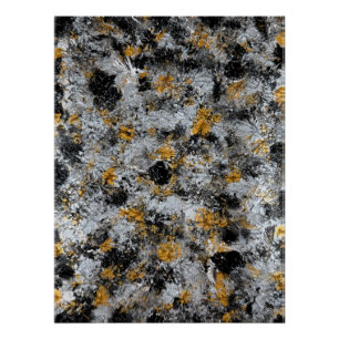 Poster Or, argent et noir - œuvre d'art faite à la main
