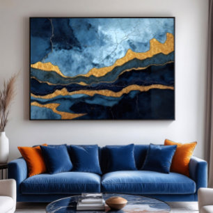 Poster Or bleu