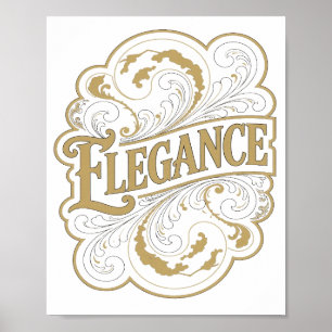 Poster Or Élégant de Luxe Design de déclaration