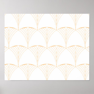 Poster Or, élégant simple et luxueux motif traditionnel