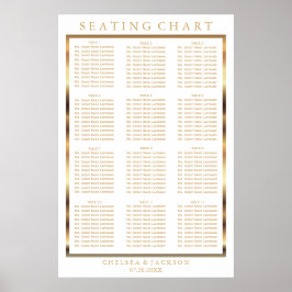 Poster Or et blanc - 12 cartes de sièges