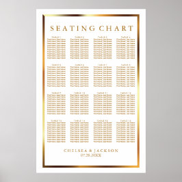 Poster Or et blanc - 16 cartes de sièges