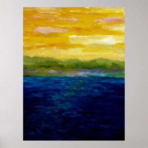 Poster Or et coucher du soleil rose