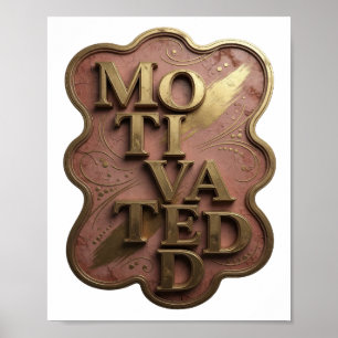Poster Or Or Motivé Edge