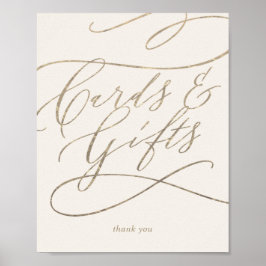 Poster Or romantique en calligraphie | Cartes et cadeaux