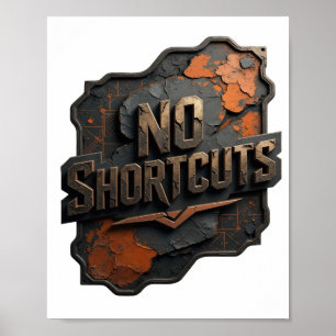 Poster Or Witty Gold PAS DE RACCOURCIS Texte en 3D