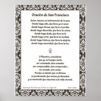 Poster Oracion de San Francisco